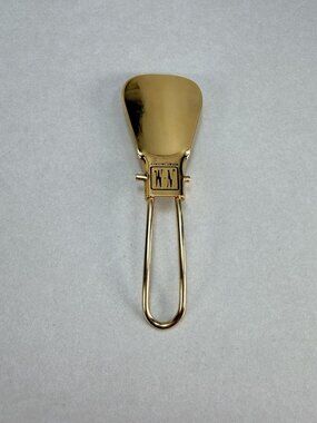 Vintage Italy Gold Tone Shoe Horn Made in Italy Vanity Dressing Accessory N M